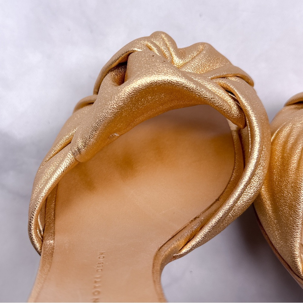 Giuseppe Zanotti Vintage Y2K Taz 70 Rose Gold Leather Knot Mule Sandal Heels 40 - Picture 8 of 16